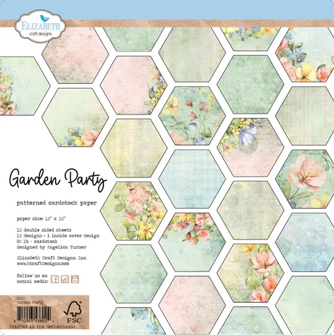 Elizabeth Craft Designs Garden Party -paperipakkaus, 12