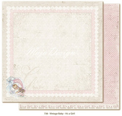 Maja Design Vintage Baby It's a girl -skräppipaperi