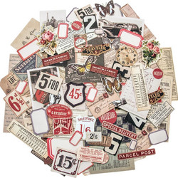 Tim Holtz Idea-Ology Ephemera Snippets Tiny -korttikuvat, 111 kpl