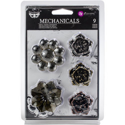 Finnabair Mechanicals Metalli koristeet, Flowers, 9 kpl