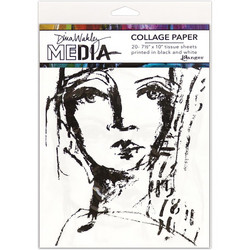 Dina Wakley Media Collage Tissue -paperipakkaus Faces