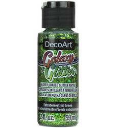 DecoArt Galaxy Glitter -maali, sävy Extraterrestial Green