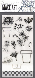 Wendy Vecchi Make Art setti Flower Pot, sis. leimasin, stanssi ja sapluuna