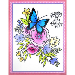 Stampendous leimasinsetti Flutters & Flowers