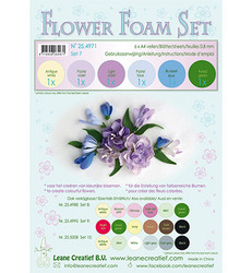 Leane Creatief Flower Foam -softislevy kukkien tekoon, setti 7 pastel blue - violet