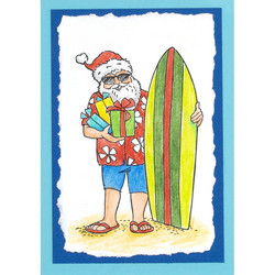 Stampendous leimasin Surfing Santa