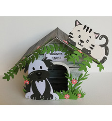 Dutch Doobadoo Fold Card Art Dog House -sapluuna