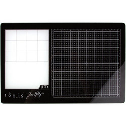 Tim Holtz Glass Media Mat -alusta, Travel, vasenkätinen + suojapussi