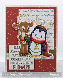 Whimsy Stamps Penguin and Reindeer Friend -leimasin
