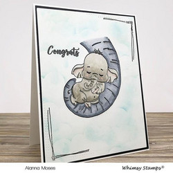 Whimsy Stamps Baby Ellie Cuddles -leimasin