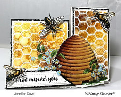 Whimsy Stamps Bee-utiful Bees -leimasin