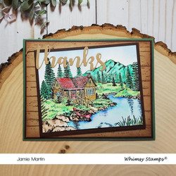 Whimsy Stamps Mountain Serenity -leimasin