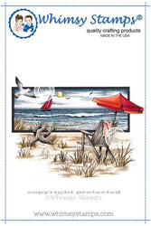Whimsy Stamps Beach Serenity -leimasin