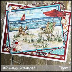 Whimsy Stamps Beach Serenity -leimasin