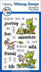 Whimsy Stamps Camping Dragons -leimasinsetti