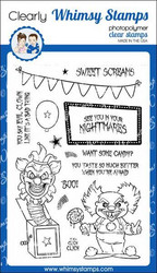 Whimsy Stamps Creepy Clowns -leimasinsetti