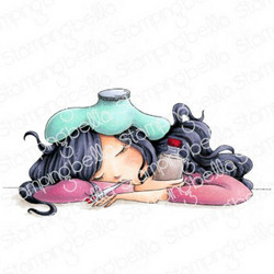 Stamping Bella Mochi Girl leimasin Under the Weather