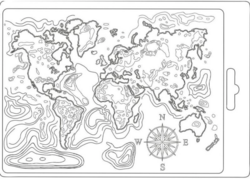 Stamperia Map of the World -muotti (tekstuurilevy), II-LAATU