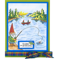 Stampendous leimasinsetti Gnome Fishing
