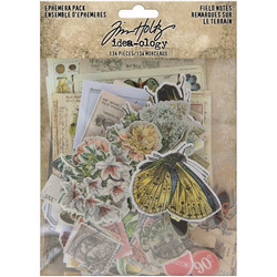 Tim Holtz Idea-Ology Ephemera Field Notes -korttikuvat, 134 kpl