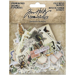 Tim Holtz Idea-Ology Ephemera Snippets Field Notes -korttikuvat, 134 kpl