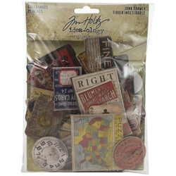 Tim Holtz Idea-Ology Chipboard Baseboards Junk Drawer, 40 kpl