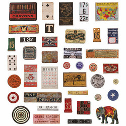 Tim Holtz Idea-Ology Chipboard Baseboards Junk Drawer, 40 kpl