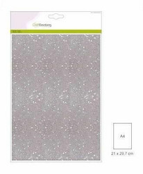 CraftEmotions glitterpaperi, valkoinen, 5 arkkia