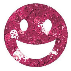 Aladine Izink Glitter -koristeet, Pink Smiley