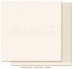 Maja Design Monochromes - Shades of Miles  skräppipaperi Soft White