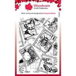 Woodware leimasin Postage Stamp Background