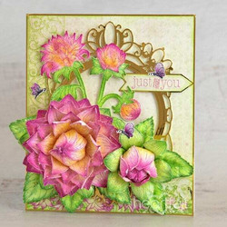 Heartfelt Creations Dahlia and Leaves -leimasin