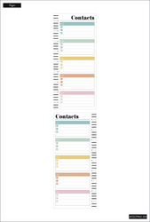 Mambi Happy Planner Classic Half Sheet paperipakkaus, Contacts