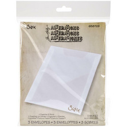 Sizzix Plastic Storage Envelopes, säilytystaskut, 3 kpl