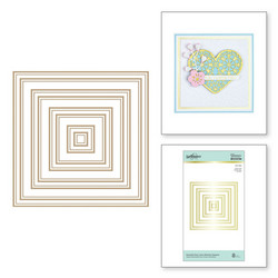 Spellbinders Glimmer Hot Foil -kuviolevy Essential Duo Lines Glimmer Squares