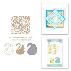 Spellbinders Glimmer Hot Foil -kuviolevy Graceful Swan + stanssi