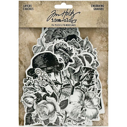Tim Holtz Idea-Ology Die-Cut -leikekuvat, Engraving, 78 kpl