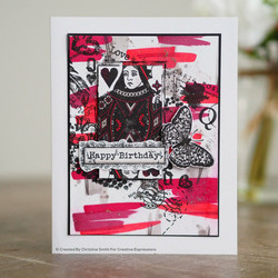 Woodware leimasin Queen of Hearts