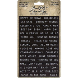 Tim Holtz Idea-ology Label -tarrat Sentiments