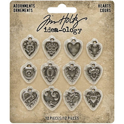 Tim Holtz Idea-Ology Metal Adornments -koristeet, Hearts