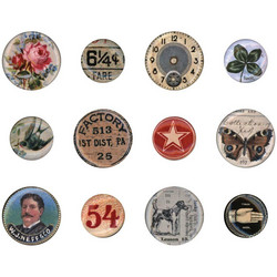Tim Holtz Idea-Ology Mini Flair Buttons -koristeet