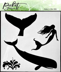 Picket Fence sapluuna Whale and Mermaid
