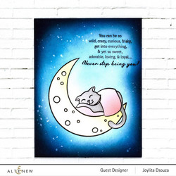 Altenew Dreamy Cat Simple Coloring -sapluuna
