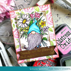 Trinity Stamps leimasin Friends are Flowers