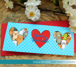 Trinity Stamps stanssi Slimline Wide Heart Trio