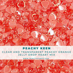 Trinity Stamps koristeet Peachy Keen, Jelly Drop Hearts