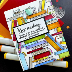 Hero Arts leimasin Book Stacks Bold Prints