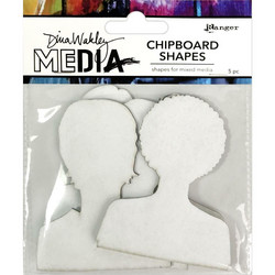 Dina Wakley Chipboard Shapes kuvioleikkeet Passport Photos
