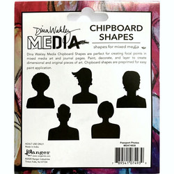 Dina Wakley Chipboard Shapes kuvioleikkeet Passport Photos
