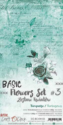 Craft O'clock paperipakkaus Basic Flowers Set 3, Turquise
